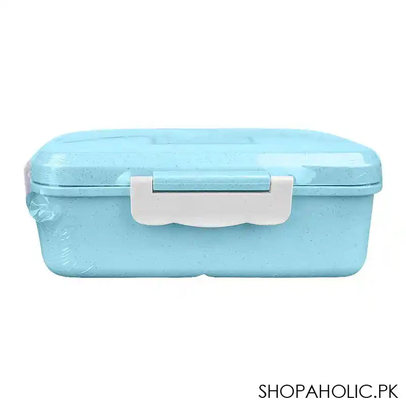 Plastic Lunch Box With Metal Cutlery, Light Blue, 2.2in (H) x 6.5in (W) x 3.9in (D), (SH-203) 0001004 - Image 3