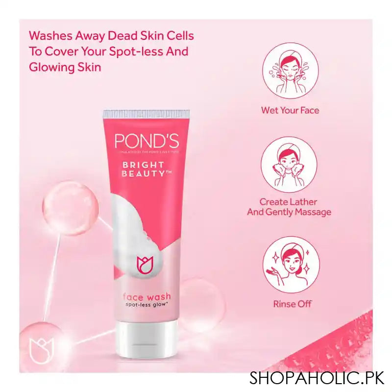 Pond's Bright Beauty Spot-Less Glow Face Wash, 100g - Image 6