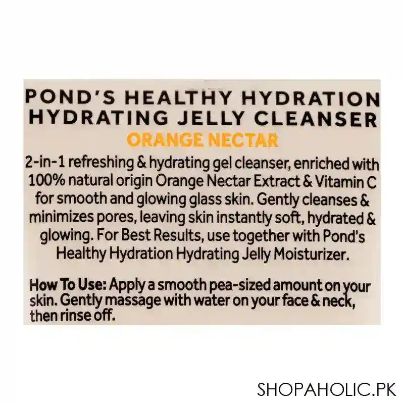 Pond's Healthy Hydration Orange Nectar Hydrating Jelly Cleanser, For Glowing/Smooth Skin, 100g - Image 4