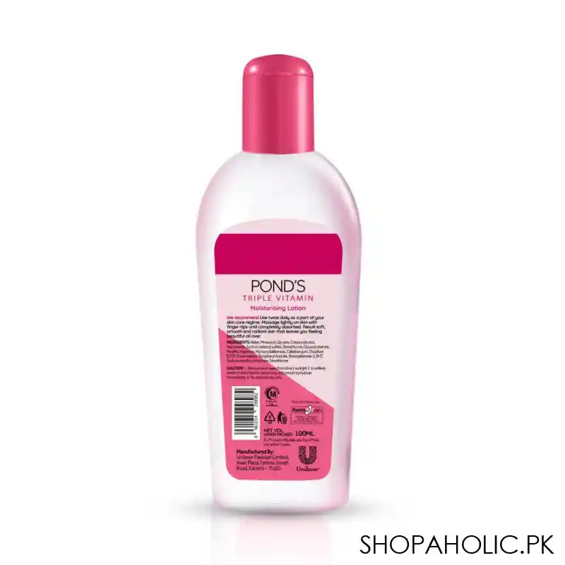 Pond's Triple Vitamin Moisturizing Lotion, Silky Smooth Skin, 100ml - Image 5