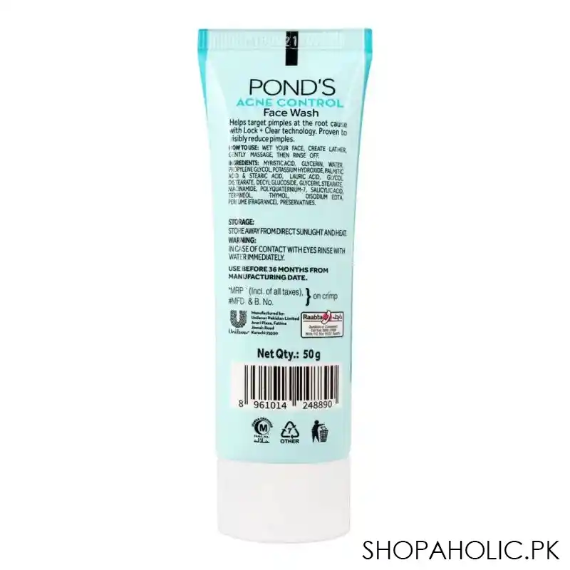 pond's acne control targets pimples face wash, 50g image3