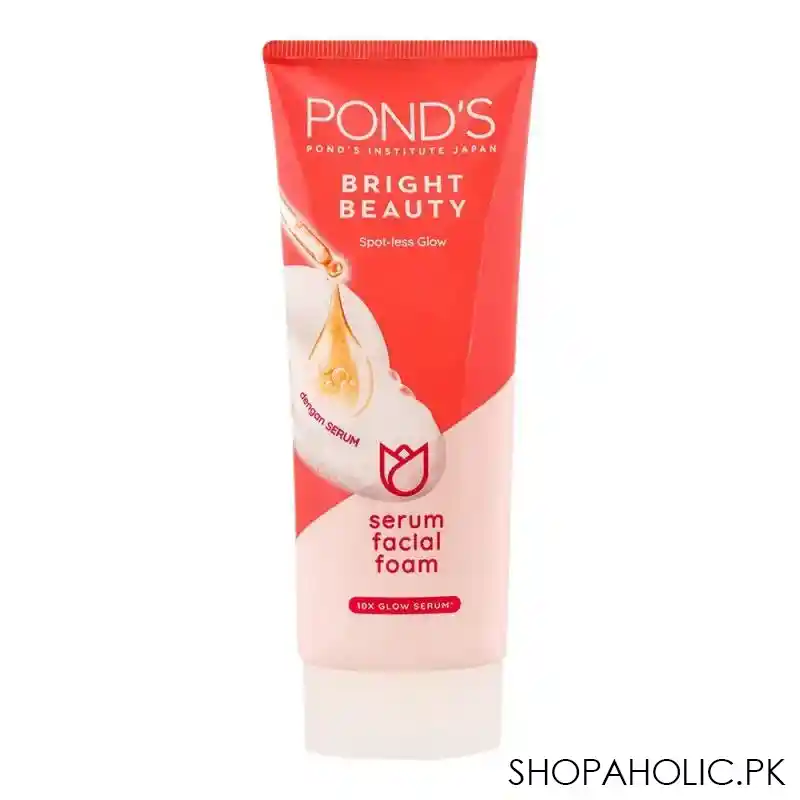 pond's bright beauty spot less glow facial foam, 100ml main image