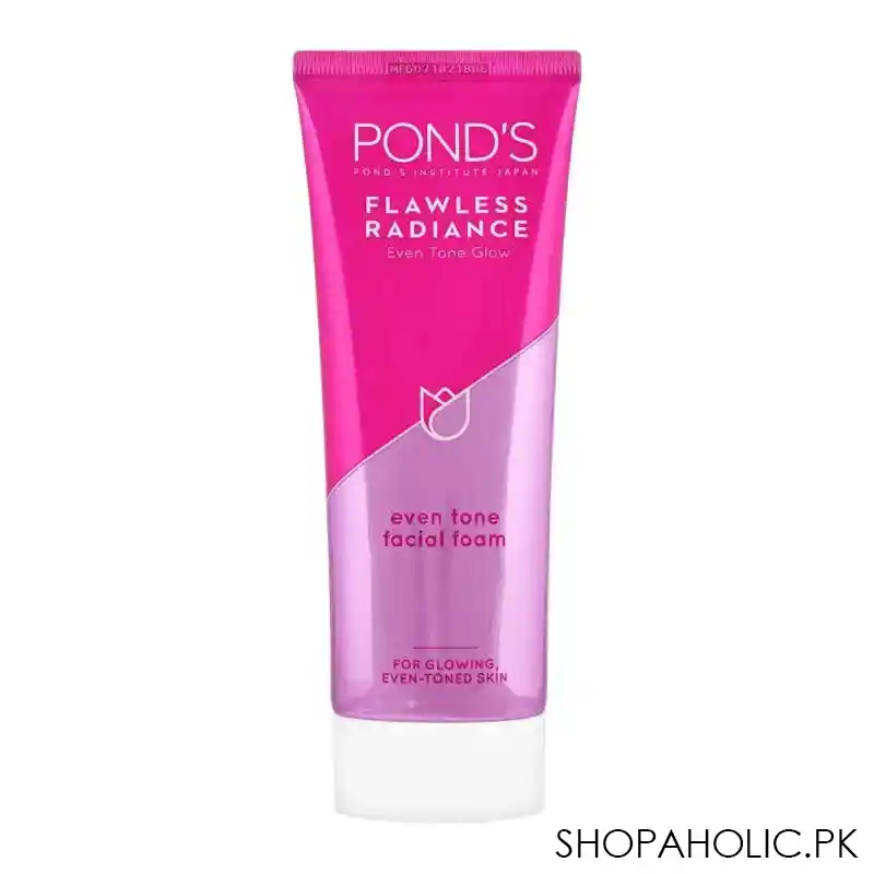 pond's flawless radiance even tone facial foam, 100g main image