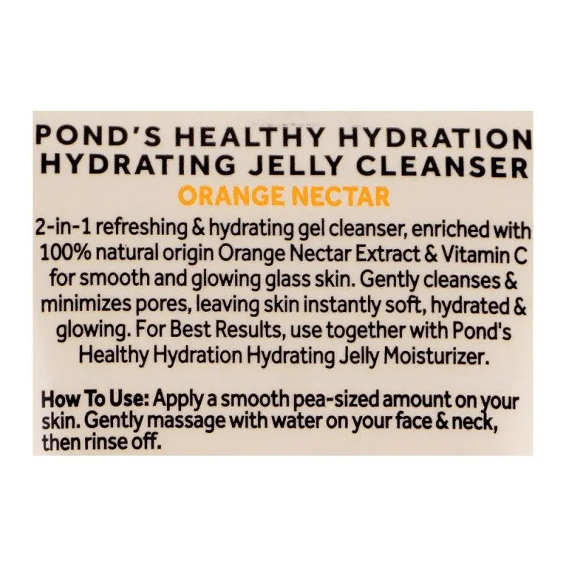 pond's healthy hydration orange nectar hydrating jelly cleanser, for glowing/smooth skin, 100g image4