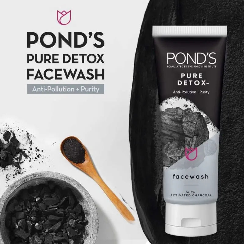 pond's pure detox anti pollution purity face wash, 100g main image