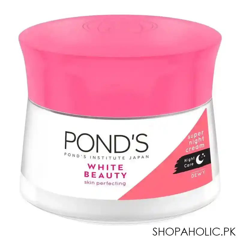 pond's white beauty skin perfecting super night cream, dewy, 50g main image