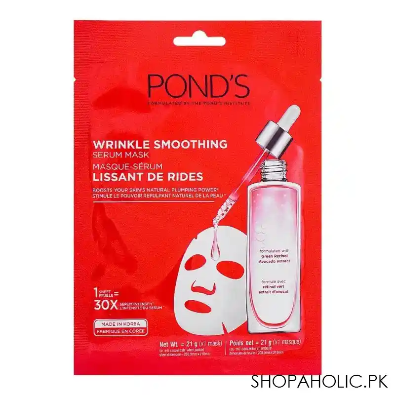 pond's wrinkle smoothing serum mask, 21g main image