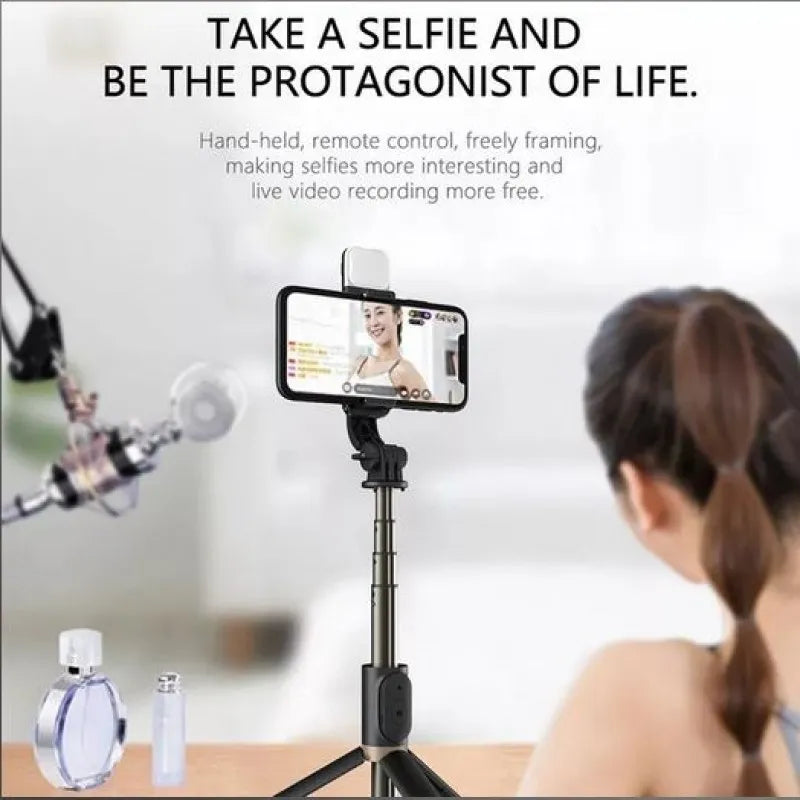 portable 360 degree rotatable mobile tripod with wireless remote image2