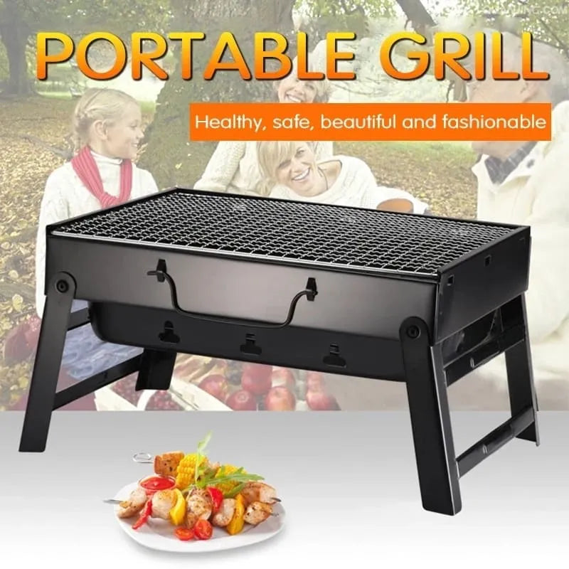 portable folding charcoal grill for picnic, black main image