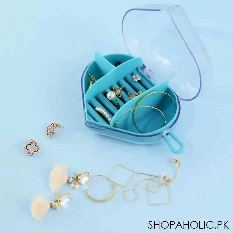 portable heart shape travel jewelry organizer box image3