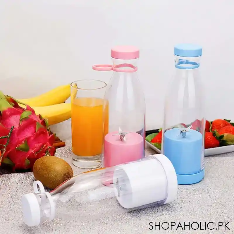 portable rechargeable bottle shape 6 blade mini juicer machine image2