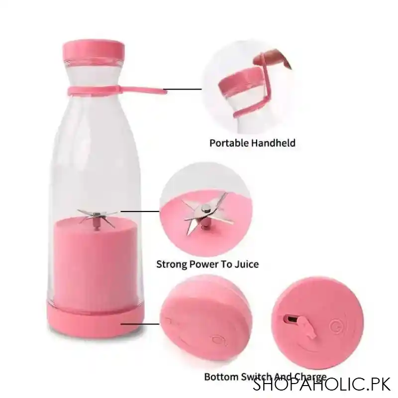 portable rechargeable bottle shape 6 blade mini juicer machine image4