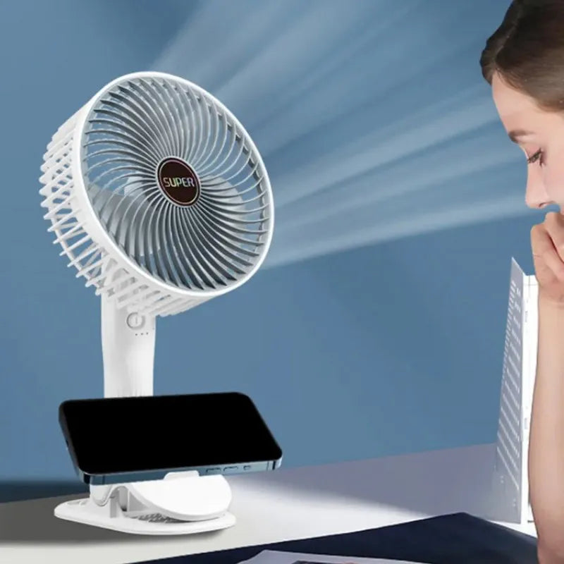 portable small clip fan with mobile stand main image