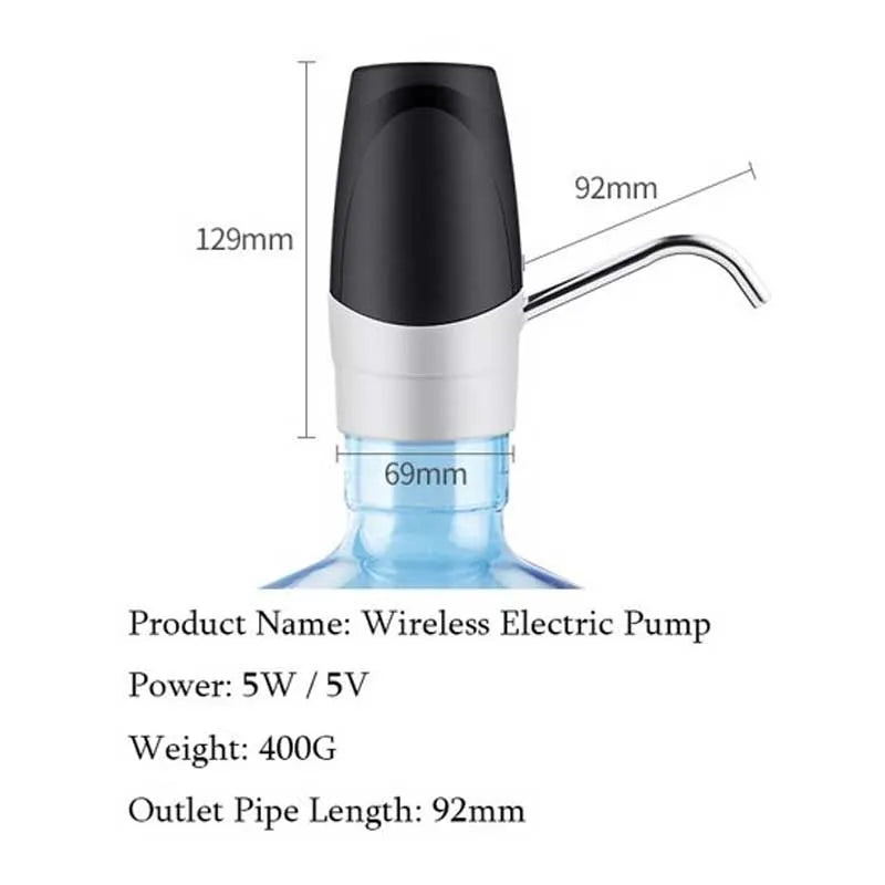 portable usb cable rechargeable automatic drinking water pump dispenser image2