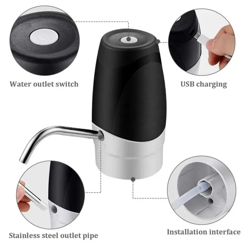 portable usb cable rechargeable automatic drinking water pump dispenser image4