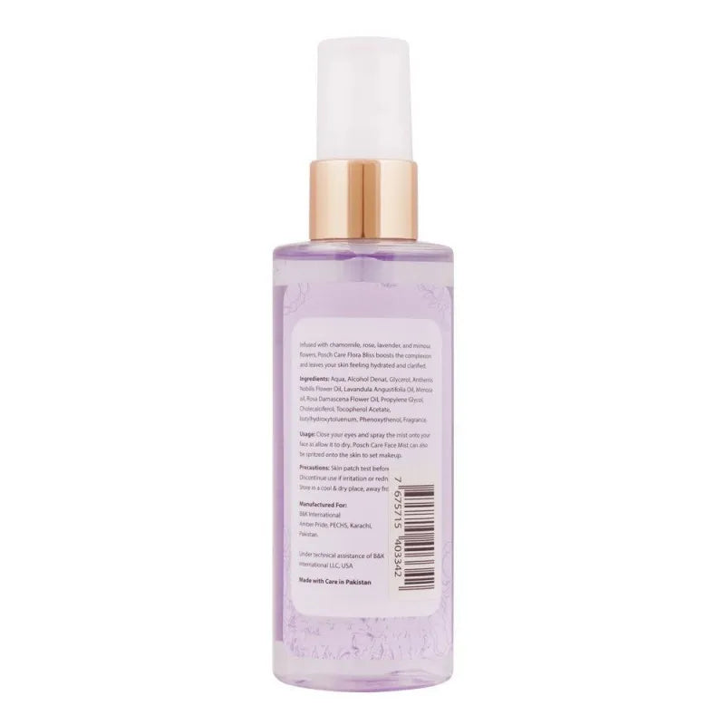 posch care flora bliss chamomile, rose, lavender & mimosa face mist, 100ml image2