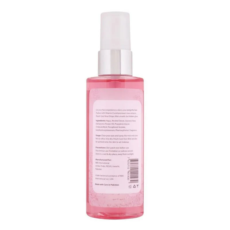 posch care rose drops rose & vitamin e face mist, 100ml image2