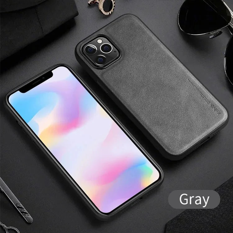 Premium X-Level Leather Business Style iPhone Case Cover