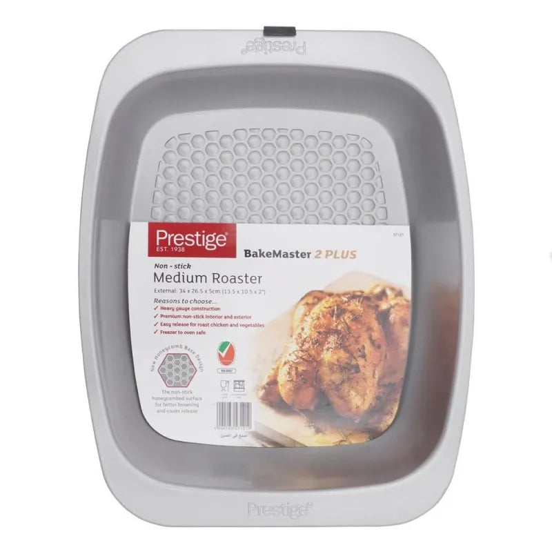 prestige bakemaster mini oven roaster pan, medium, 13.5x10.5x2 inches image3