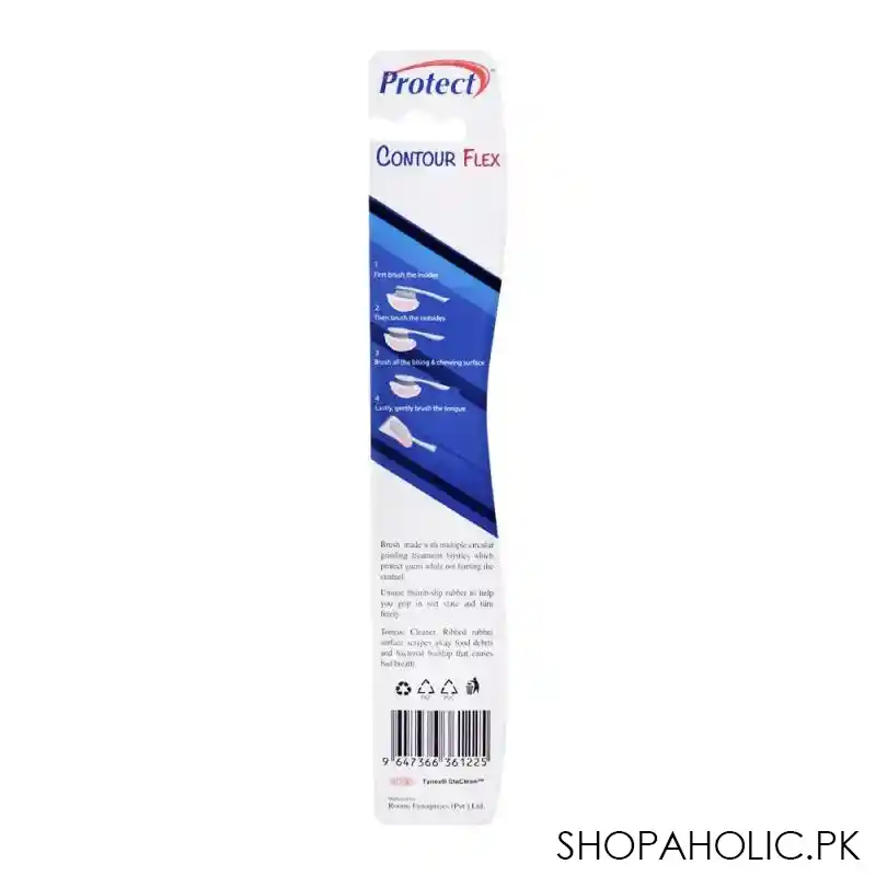 protect contour flex tongue cleaner toothbrush, soft image2