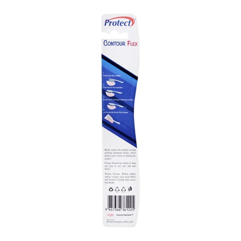 protect contour flex tongue cleaner toothbrush, soft image2