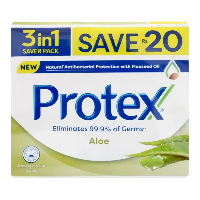 protex aloe antibacterial soap, saver pack, 3x135g main image