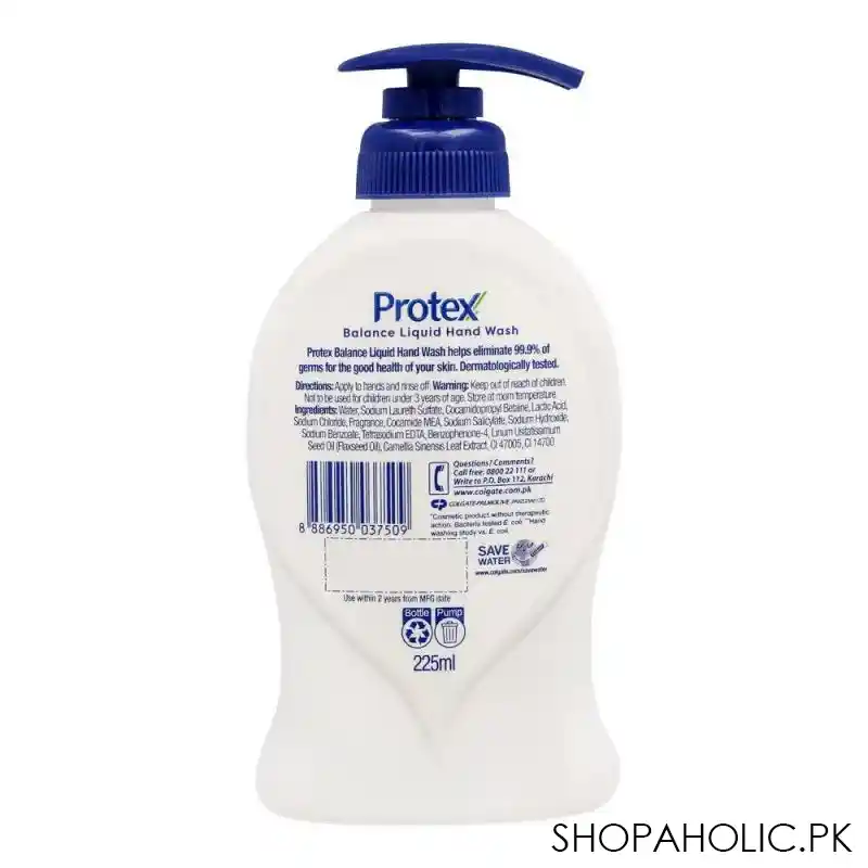 protex balance antibacterial hand wash, 225ml image2