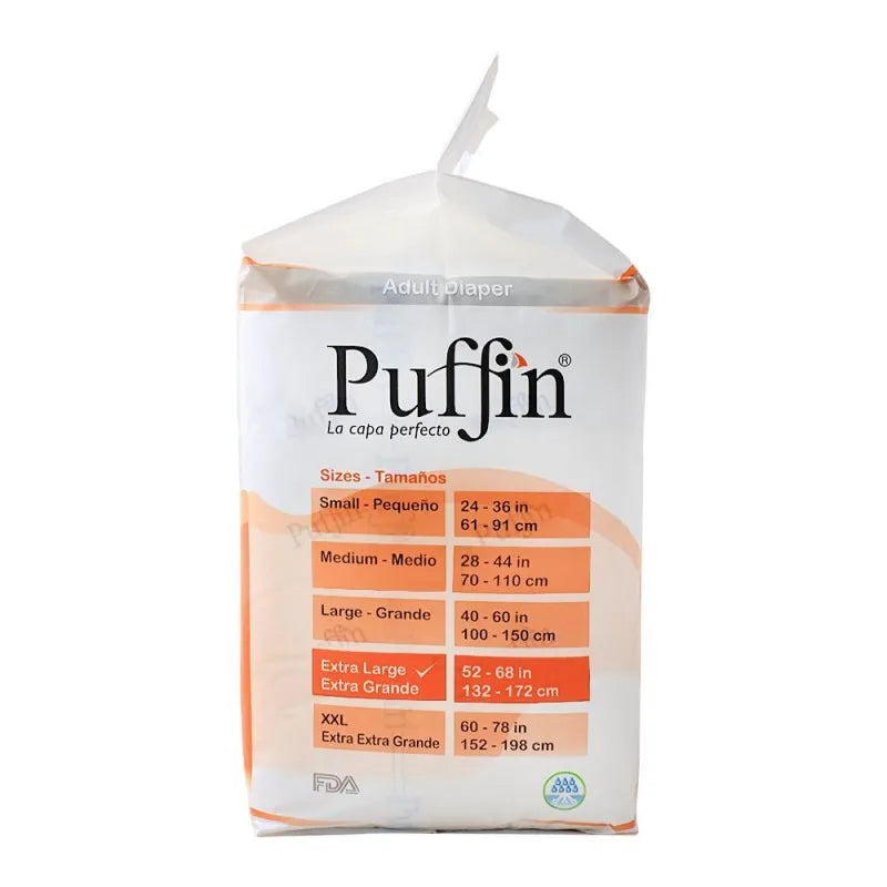 puffin adult diaper, extra large 132 172 cm, 10 pack image2