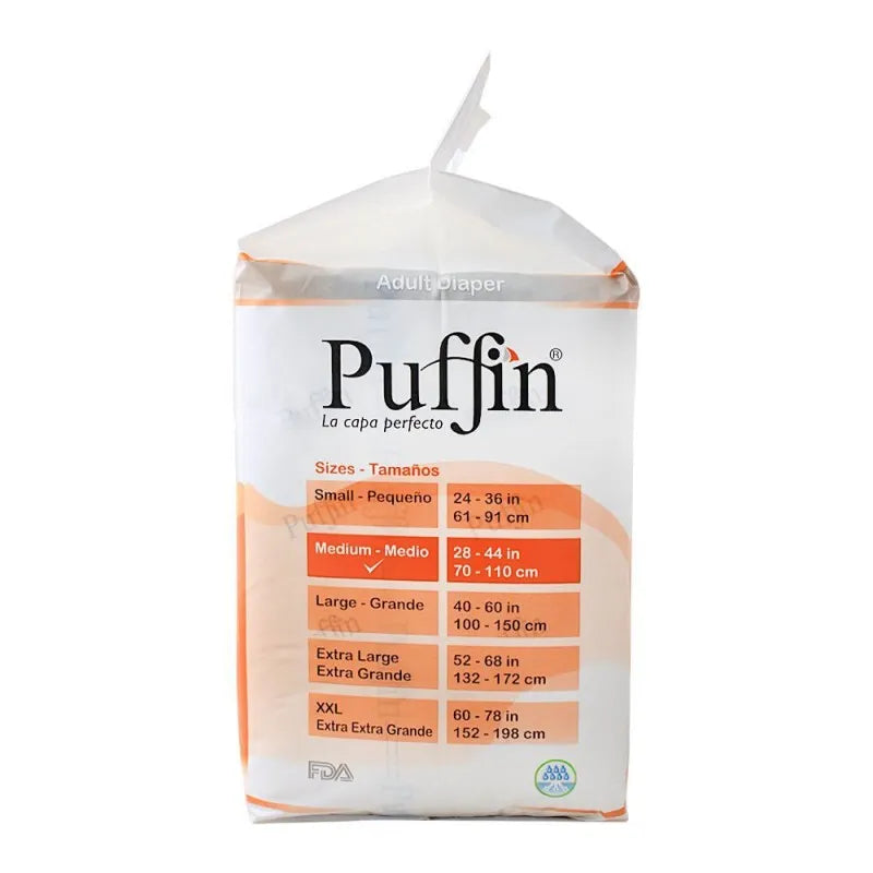 puffin adult diaper, medium 70 100 cm, 10 pack image2