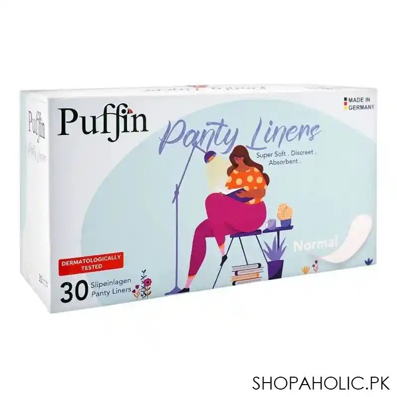 puffin normal panty liners, normal, 30 pack main image