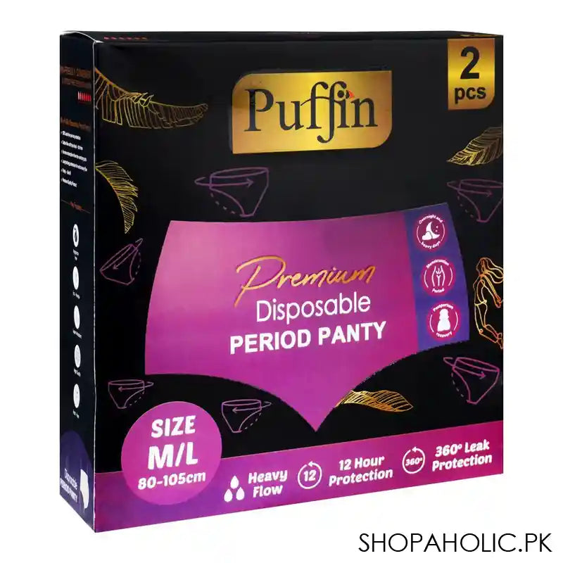 Puffin Premium Disposable Period Panty, M/L, 2-Pack - Main Image