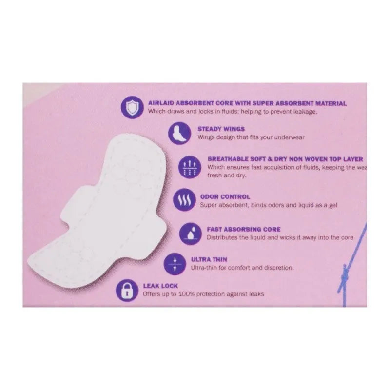 puffin sanitary napkins day/night ultra normal pads, 14 pack image4