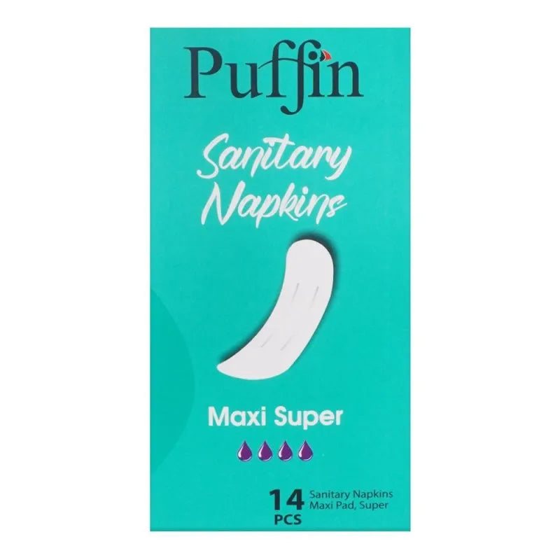 puffin sanitary napkins night extra long maxi super pads, 14 pack image4