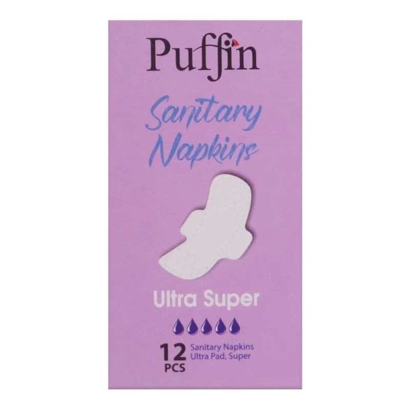 puffin sanitary napkins night ultra super pads, 12 pack image4