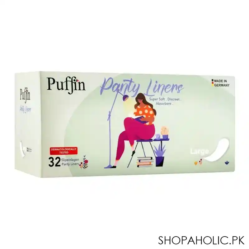 puffin super panty liner large, 32 pack main image