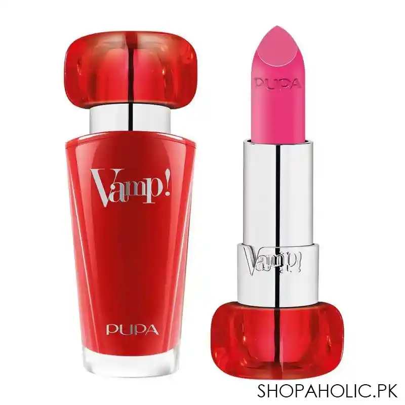 pupa milano vamp extreme colour lipstick with plumping treatment, 203, fuchsia addicted main image