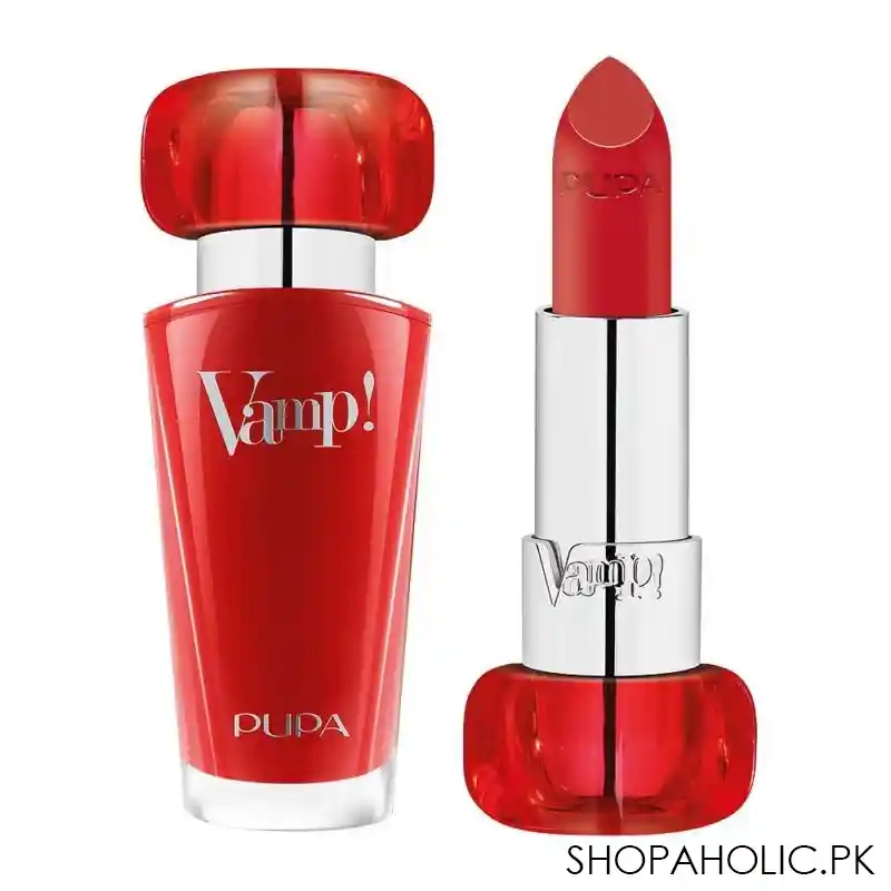 pupa milano vamp extreme colour lipstick with plumping treatment, 303, iconic red main image