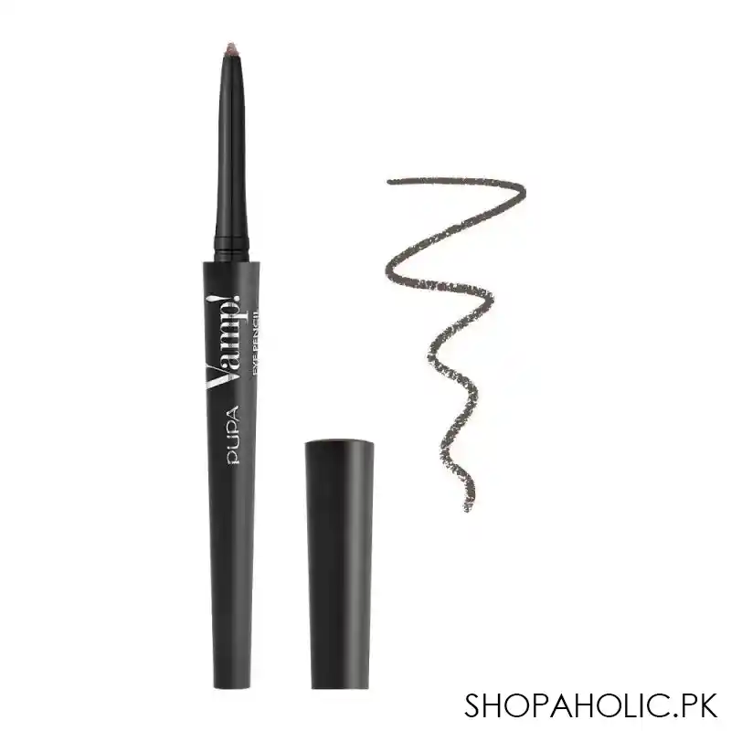 pupa milano vamp eye pencil 2 in 1 eyeliner and kajal waterproof, 205, icy taupe main image