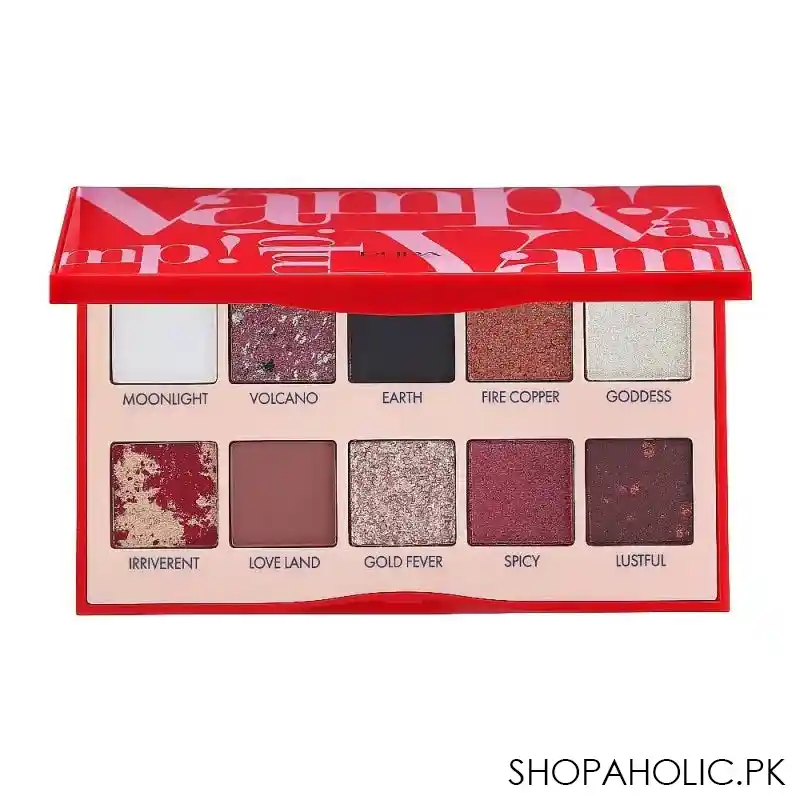 pupa milano vamp scented eye shadow palette, 001, sensual red warm shade main image