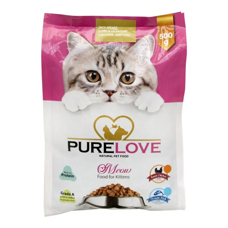 pure love meow kitten food, ocean fish, pouch, 500g main image