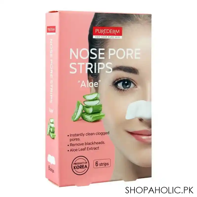 purederm aloe nose pore strips, 6 strips main image