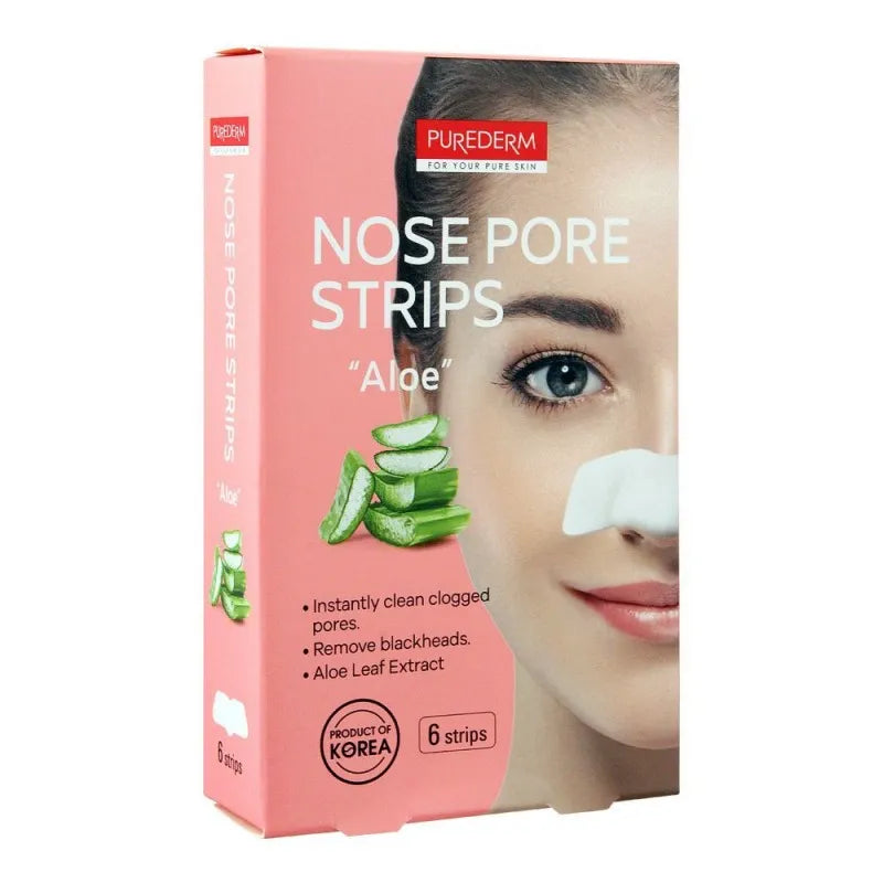 purederm aloe nose pore strips, 6 strips main image