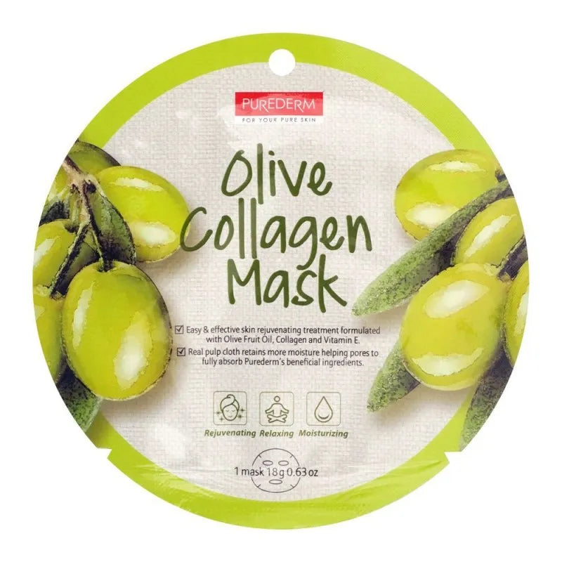 purederm olive collagen face mask, 18g main image