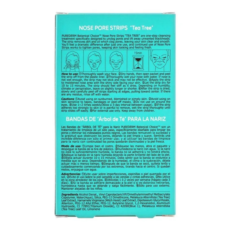 purederm tea tree nose pore strips, 6 strips image2