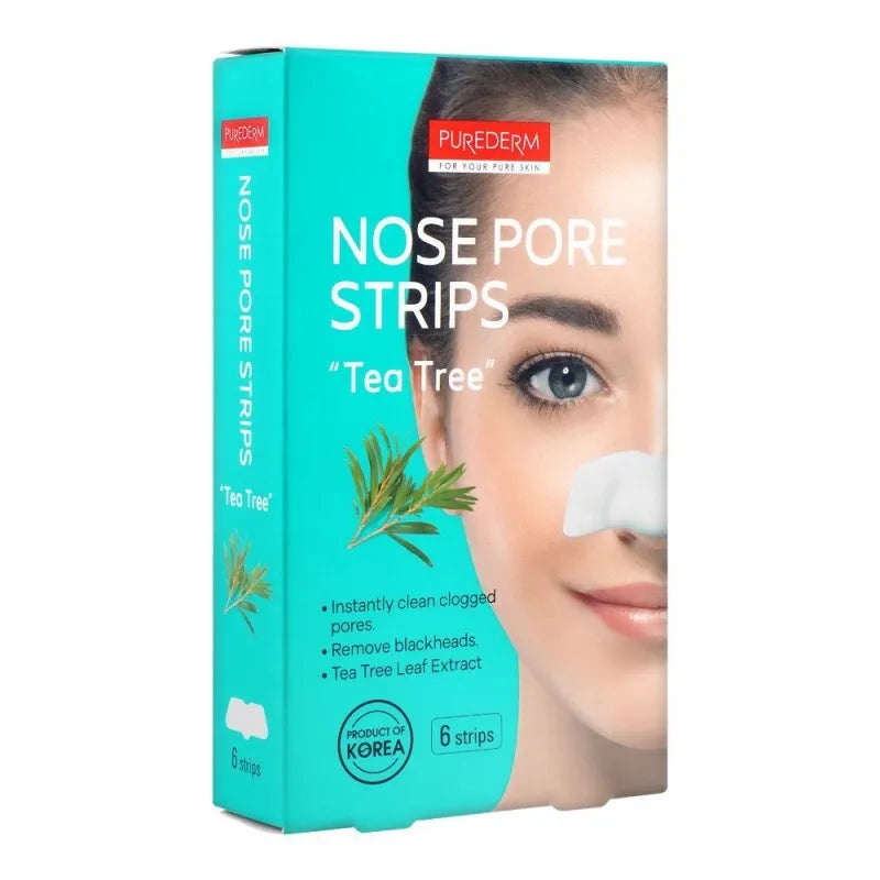 purederm tea tree nose pore strips, 6 strips main image