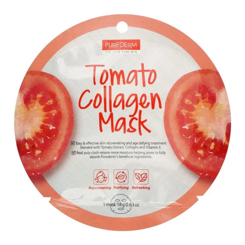 purederm tomato collagen face mask, 18g main image