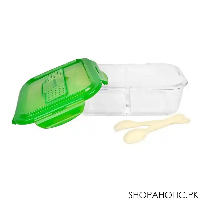 pyrex snap ware divided glass storage, 990ml with clapboard, sn dvdln 990rc/t main image