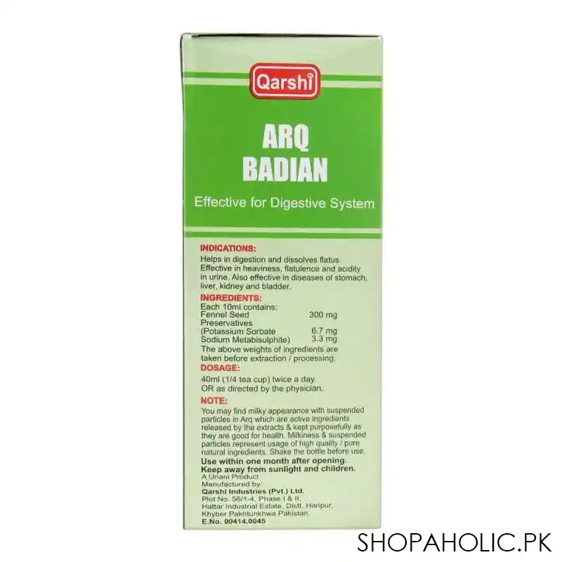 qarshi arq badian syrup, 240ml image5