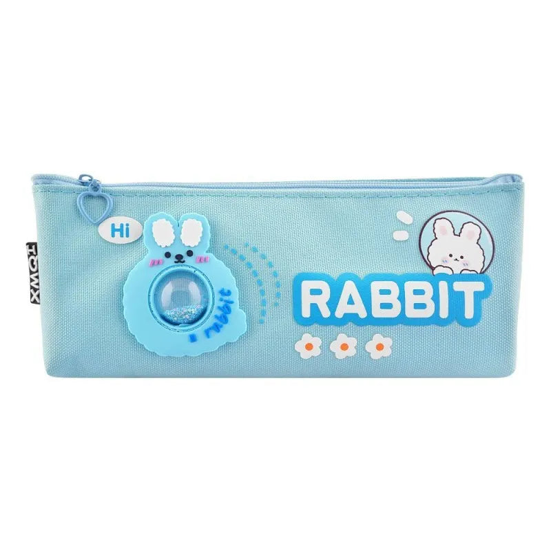 rabbit pencil box pouch, blue, h 522 main image