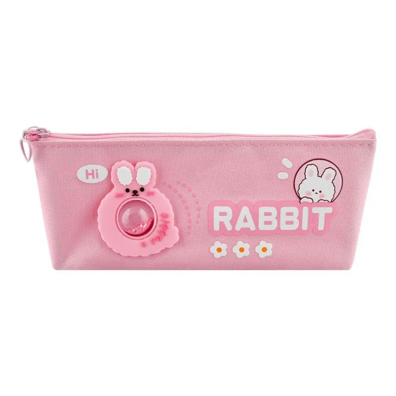 rabbit pencil box pouch, pink, h 522 main image